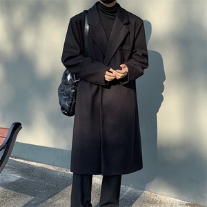 中长款毛呢大衣男2025新款春秋季棉外套高级感英伦风衣JK0251-P98图片