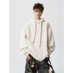 现货秋季 WY7890-P55控78 高品质灯芯绒高质量连帽加绒加厚卫衣图片