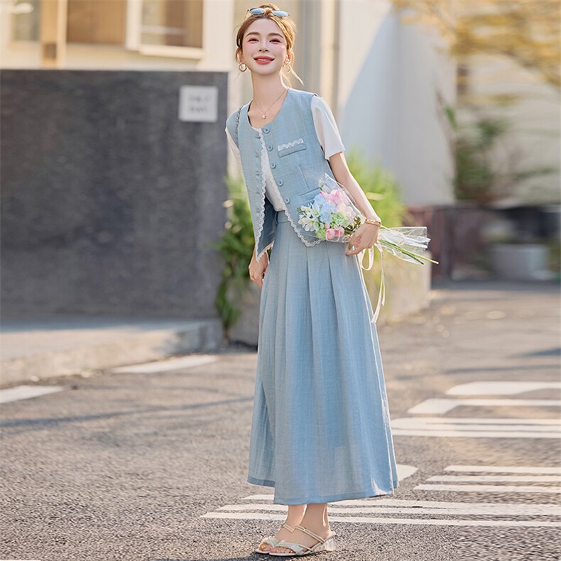 轻奢高级感穿搭套装女2025夏季减龄洋气小香风马甲裙子三件套遮肉,女装套装/套裙,慧尚依恋