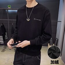 【】A003-HW3071R-P45冬装新款加绒卡通印花童趣卫衣木木1，男装卫衣，电商A003