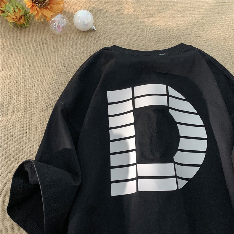 美式高街纯棉重磅字母立体印花短袖T恤XZ604-DT202-P35控48，男装T恤，星座604