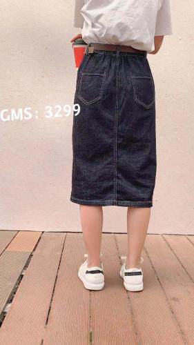 弹力牛仔中裙，女装，歌玛索 GMS