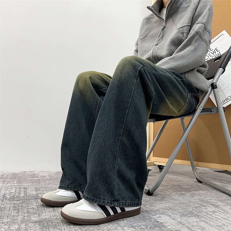 美式高街复古水洗牛仔裤男款直筒潮牌宽松休闲vibe裤子N9330-P45,男装牛仔裤,星座308B-1