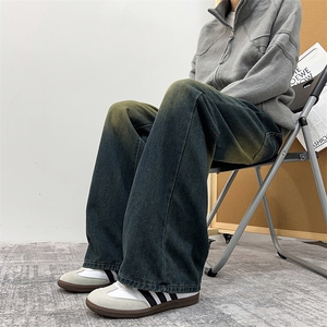 美式高街复古水洗牛仔裤男款直筒潮牌宽松休闲vibe裤子N9330-P45图片