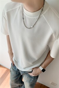 主推夏季新品2026玉米格半袖打底衫男士夏装短袖T恤上衣S408-特19图片