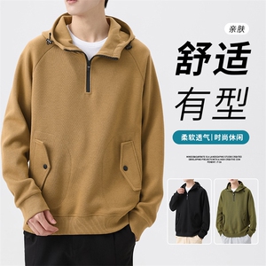 M-8XL秋季大码胖男生时尚休闲连帽个性拼接卫衣男98,150斤胖女孩耳饰搭配图片