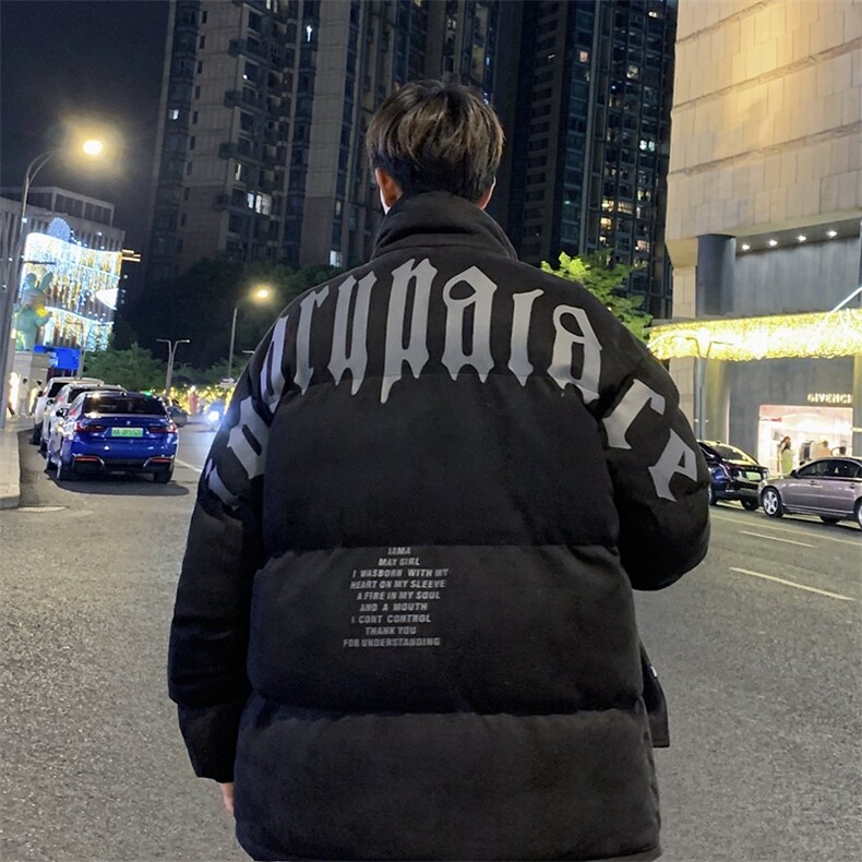 麂皮绒棉衣男潮流上衣港风加厚保暖宽松立领外套M0779-P100,男装棉衣,星座308B-1