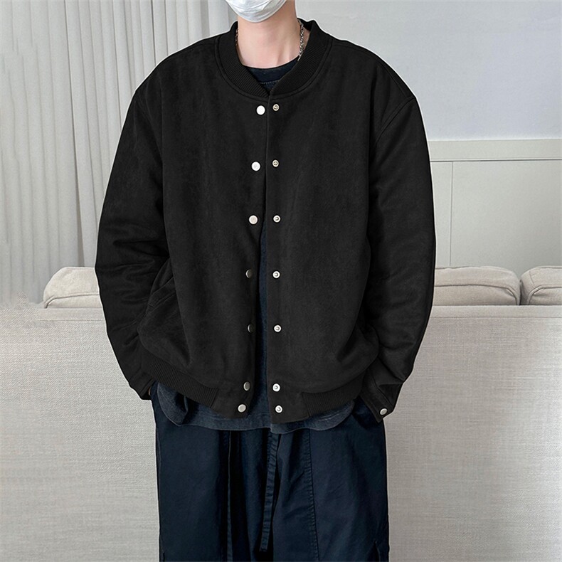 2024鹿皮绒夹克外套棒球服加棉棉服A351-AJ2511-P105加棉,男装夹克,电商A351