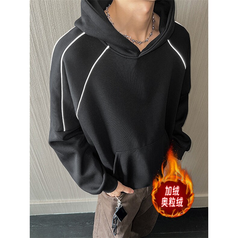 500克重磅无帽绳拉链连帽卫衣硬挺加绒奥粒绒外套男 RH5341JR-P61图片