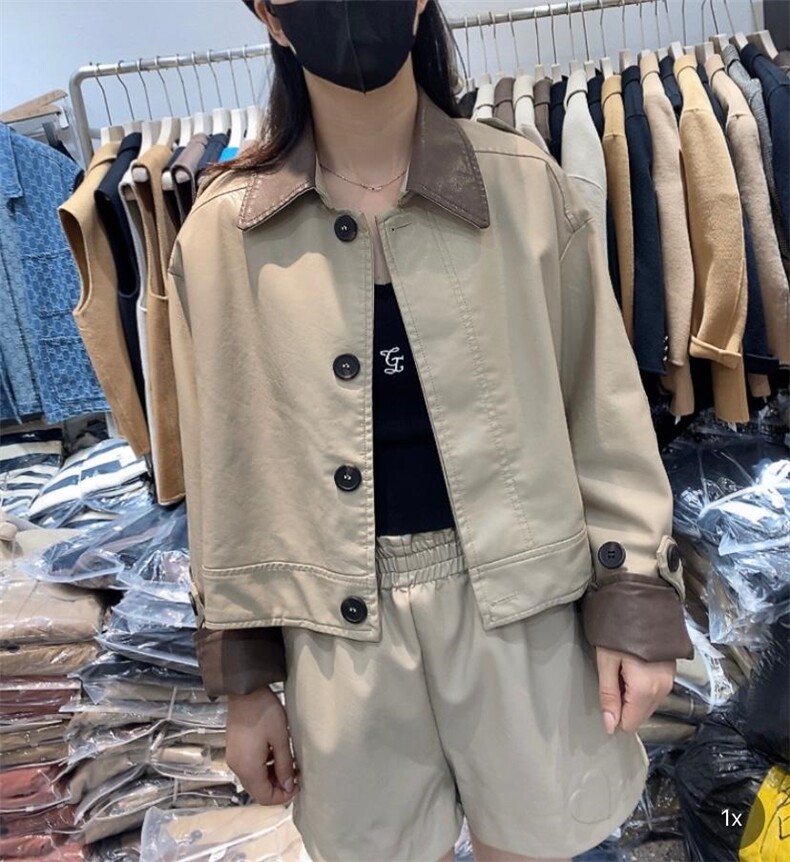 2021秋季新季韩版PU皮机车赫本风短款皮衣外套,女装皮衣,L·H·X
