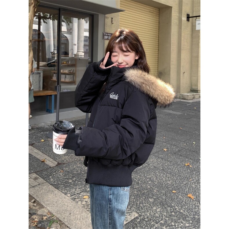 毛领短款棉服女2025冬季新款棉袄收腰显瘦小个子高级感棉衣外套女,男装棉衣,星座1210-1