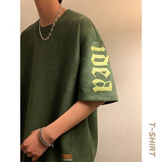 新款短袖男港风暖光夏季t恤休闲百搭印花圆领T恤男上衣TC3136-P35，男装T恤，星座717