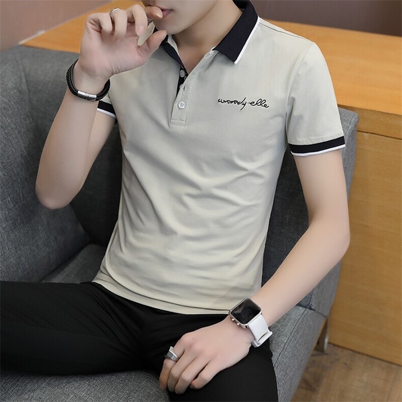 8712-P30衫男士短袖t恤夏季薄款翻领半袖商务休闲潮牌衣，男装Polo衫，电商D310B