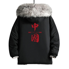 MM48198-P130冬季大毛领棉衣男士大码加厚棉袄男棉服网格，男装棉衣，电商A040A