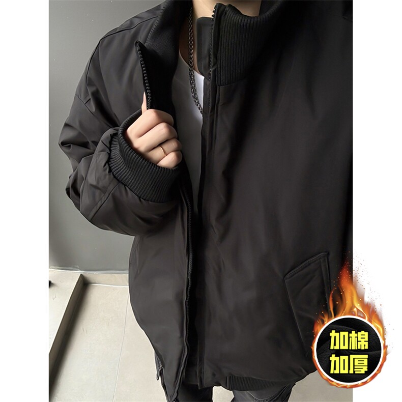 棉衣5W件现货冬季美拉德立领飞行夹克廓形高街棒球服加棉加厚外套，男装夹克，电商A486