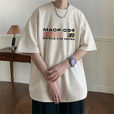 24新款宽松港风220克MAOF印花麂皮绒T恤TJ23144-特P19，男装T恤，星座508（原C305）