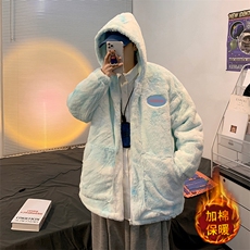 网红羊羔毛连帽棉衣外套男Z21AW159-P155限198，男装棉衣，电商A089-1