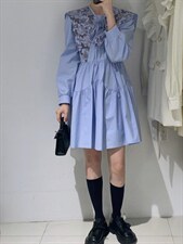 披肩两件套连衣裙，女装连衣裙，驿谷