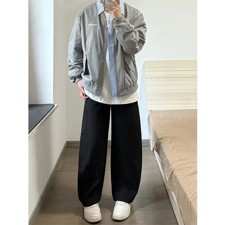 秋季新款双拉链防水立领夹克女情侣休闲宽松工装外套男JW6515,男装夹克,星座1116A（原606A-3）
