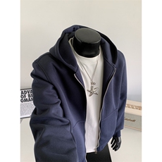 WY806-尺码M-3XL-P48-cleanfit重磅硬挺连帽衫美式拉链开衫卫衣，男装卫衣，星座1811B