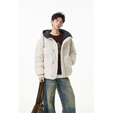 90%绒新标有报告连帽韩版宽松羽绒服上衣Y986/P350现货，男装羽绒服，星座202