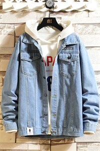 Jk607-p55-限价78大量现货牛仔夹克肥仔量足破洞印花大码,男装夹克,星座103A