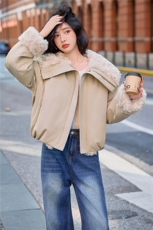 2025年冬季新款时尚加绒保暖外套女，女装短外套，沁沁公主