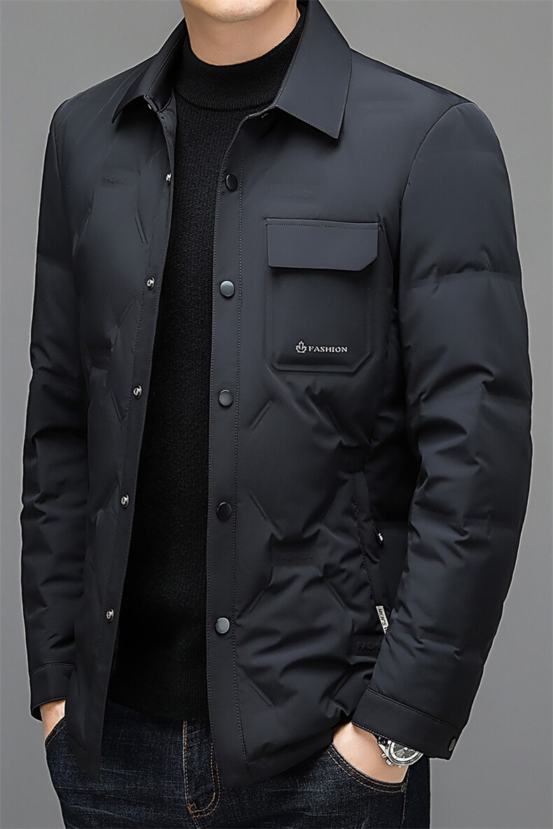 V3582钱塘2020-3冬季厚款商务休闲中年男士90鸭绒羽绒服P195,男装羽绒服,钱塘207-3