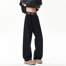 B221美式ins高街暗黑重工艺宽松直筒牛仔裤LK24425-特P38控68，男装牛仔裤，电商B221