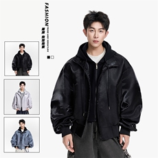 得物二开美式潮街头设计感假两件夹克外套男2025秋季JK1220-P100，男装夹克，星座1103-3