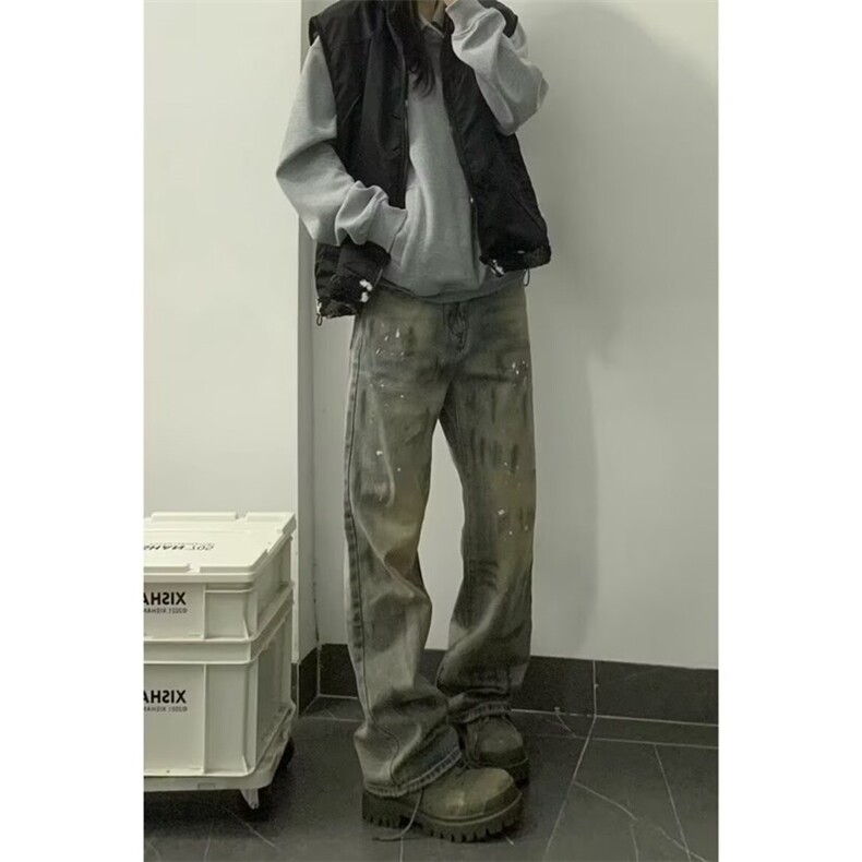 美士泼墨点缀做脏牛仔裤ZK0347-P48,男装牛仔裤,星座313A(原308A-2)