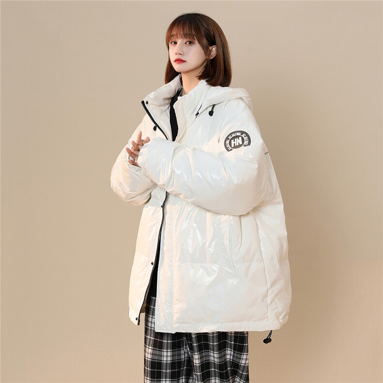 中性风冬季ins炫彩亮面设计感贴标保暖连帽羽绒服YR100P255控298,男装羽绒服,A247A