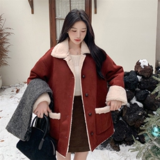 新款有货！红色麂皮外套2C213-8209-P205-K298，女装短外套，2C213