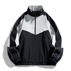 复古撞色拼接立领冲锋衣外套男开衫外套夹克棒球服JK01577-P68，男装夹克，星座308B-2