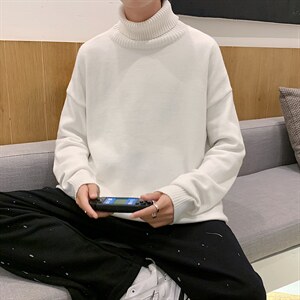 时尚潮流高领针织衫2024秋冬毛衣男港风青年上衣A161-2-MJ100-P45，男装针织衫/毛衣，电商A161-2