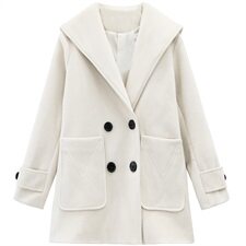 2020冬季新款简约短款毛呢外套宽松舒适保暖外套，女装毛呢外套，罗腾