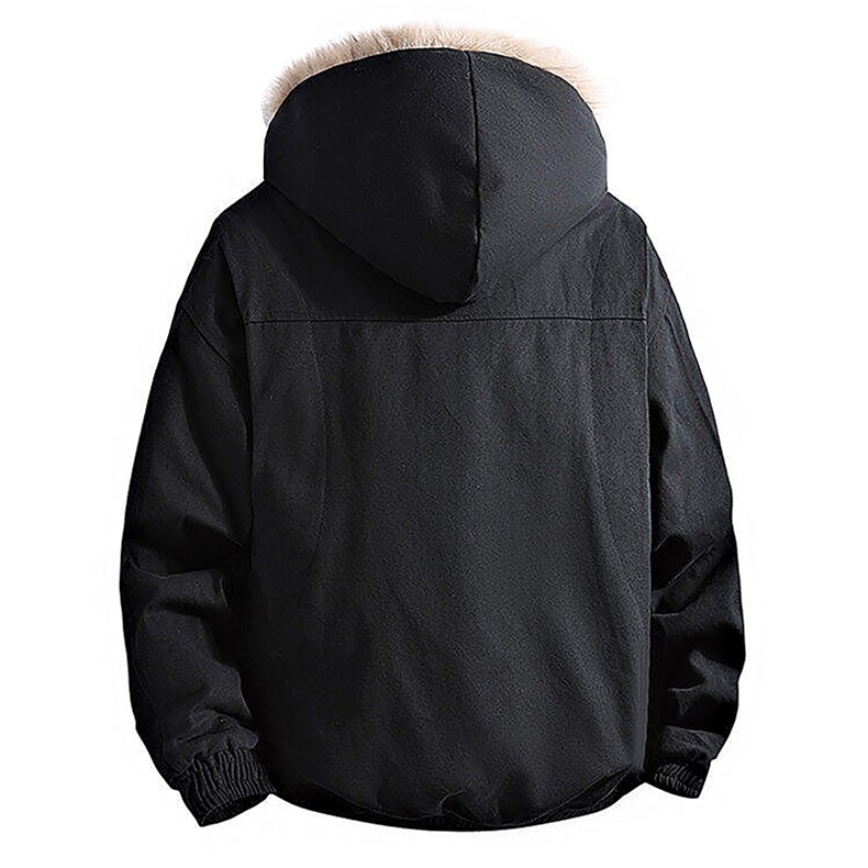 MY23-尺码M-3XL-P95-座山雕现货韩式高级感超大毛领宽松加厚棉服,男装棉衣,星座1811B