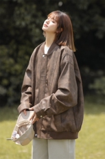 美式PU皮棒球服外套男士春秋季2024新款潮流早春痞帅工装男生夹克，男装夹克，电商A409-1