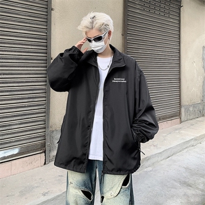 A782-P56 春秋季日系立领夹克衫男新款潮牌宽松休闲冲锋衣外套图片