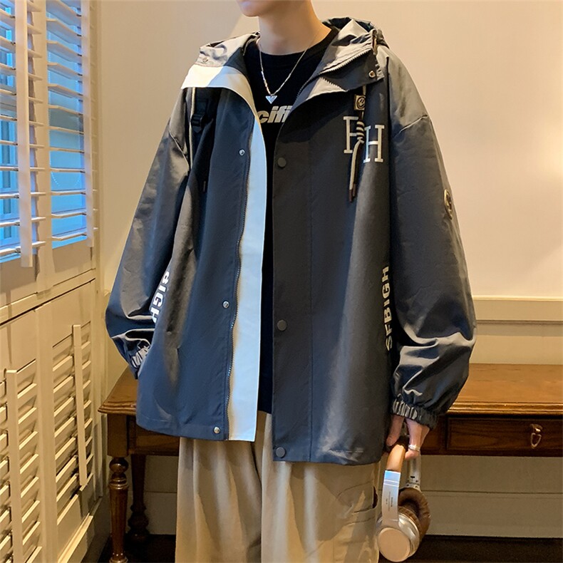 春秋季印花外套男女同款新款美式夹克XZ102B-1-JK6656P85图片