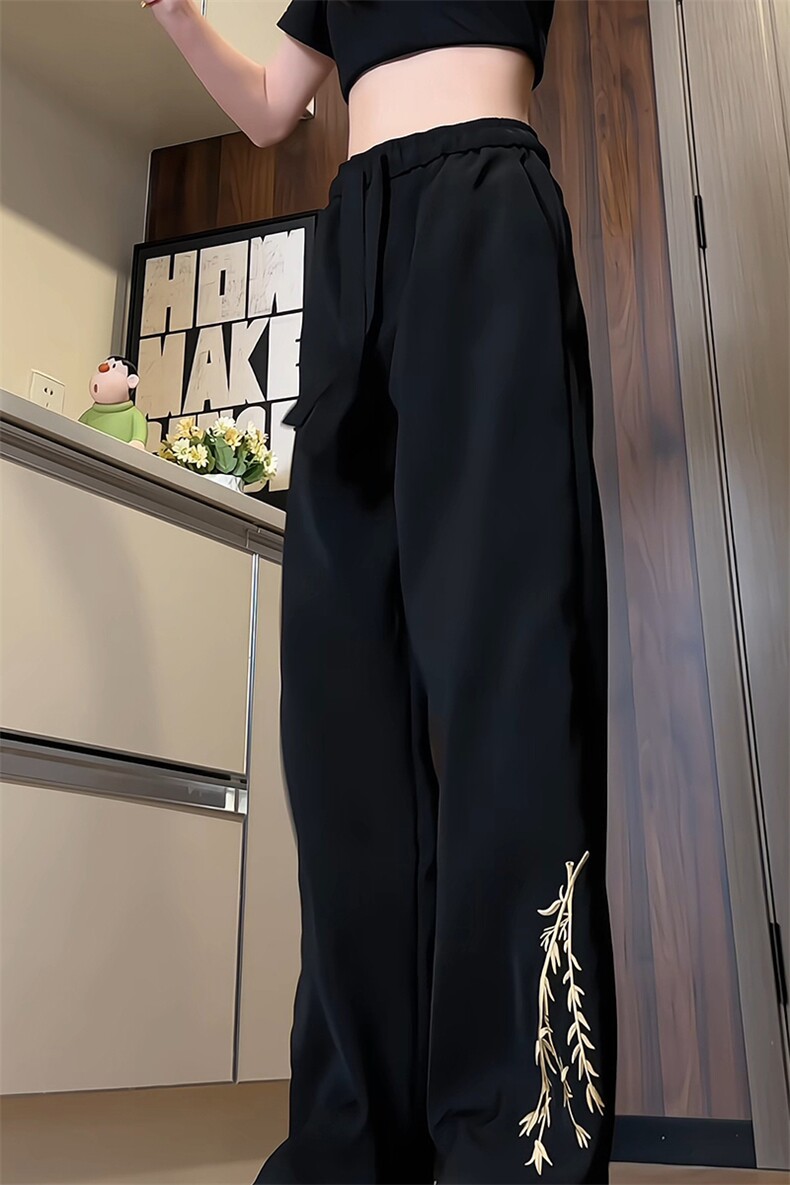 量大优供视频冰丝风刺绣长裤CK28m-5XL特P35,男装休闲裤,电商B325