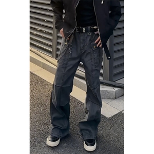 现货美式工装裤男女直筒裤宽松休闲微喇长裤情侣装K73-特P55