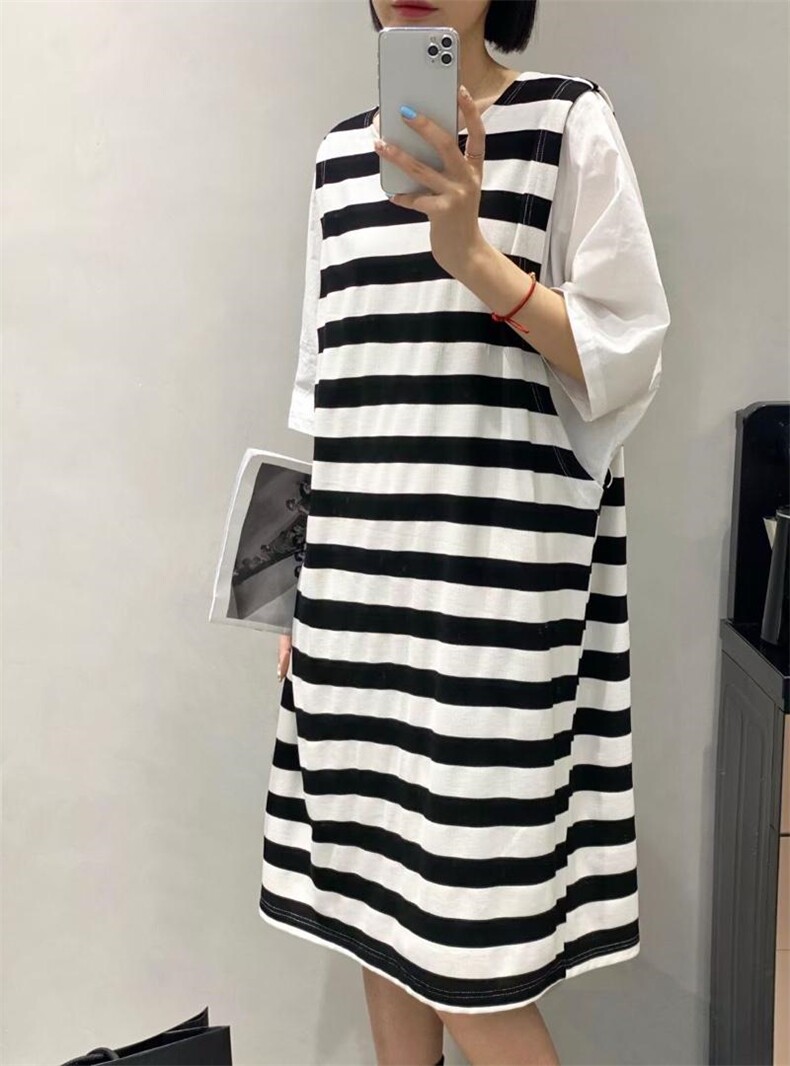 拼接针织连衣裙，女装连衣裙，日の谷