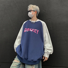 藏青拼花灰袖