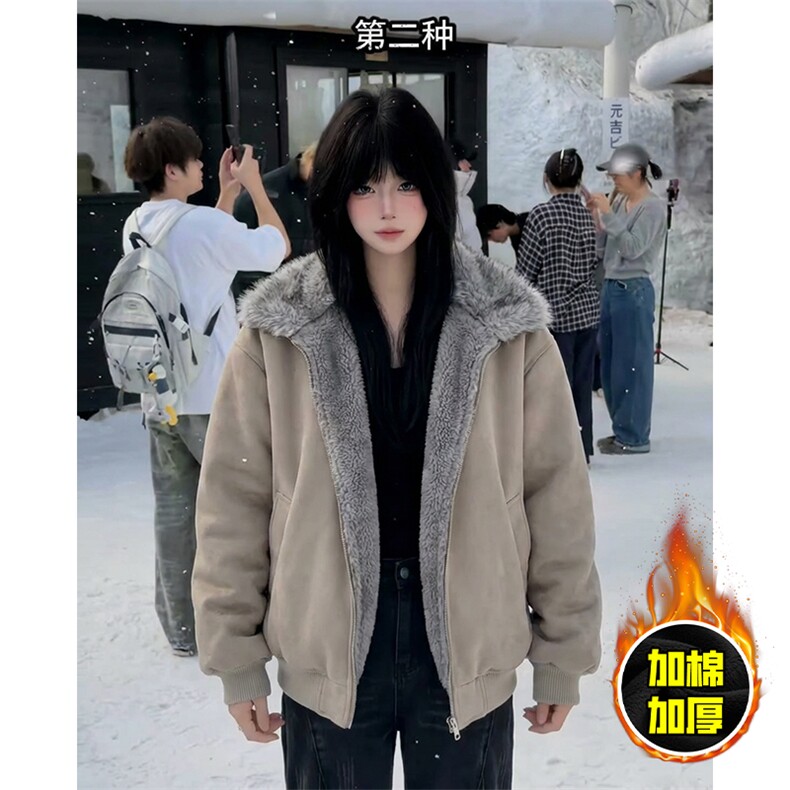 现货高品质美式高街重磅座山雕毛毛领pu皮棉衣男女加厚棉服冬外套,男装皮衣,电商A486