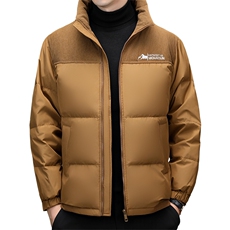 冬季白鸭绒立领羽绒服商务休闲男士短款加厚保暖防寒潮服男外套，男装羽绒服，钱塘6003（原4033）