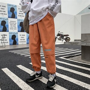 【】A003-HZ7029-P45春装新款亮色炫酷休闲裤 港风女模1图片