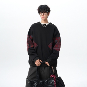 8XL-M 春秋季圆领拼接撞色民族风卫衣男新款潮牌上衣服WY005P58图片