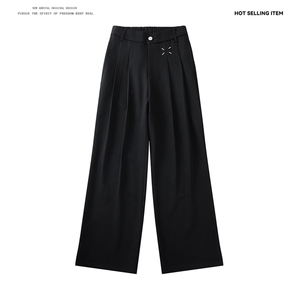 得物平铺图高级感cleanfit黑色西裤504-K227-P55控78图片