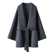 2025年秋季通勤长袖时尚百搭休闲百搭插肩袖，女装毛呢外套，织美生